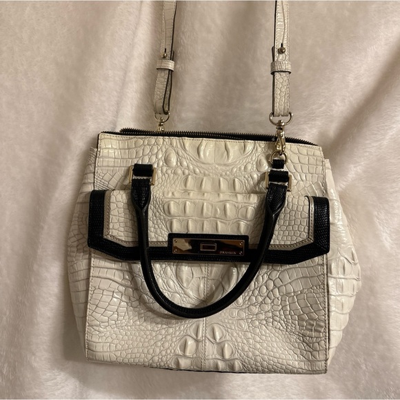 Brahmin Malia Sugar Tri-textured Satchel Handbag - Picture 15 of 16